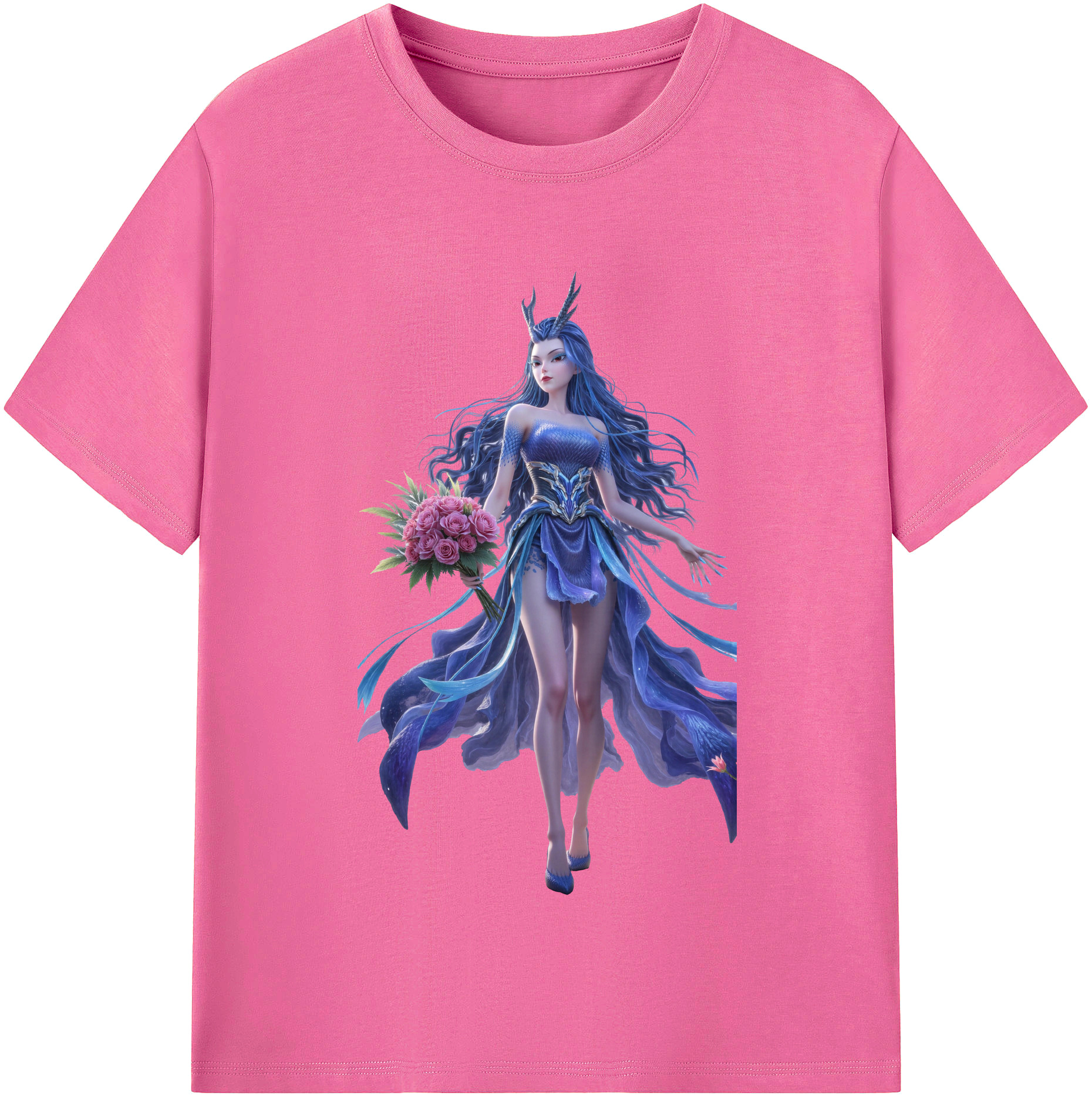 （画像用） Ne Zha 2 ナタ 魔童の大暴れ レディースカジュアルプリントTシャツ（綿100％）